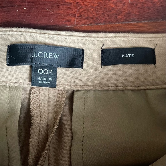 J Crew Kate Straight Leg Pant in Four Season Stretch 00 Petite Camel Office - Picture 11 of 12
